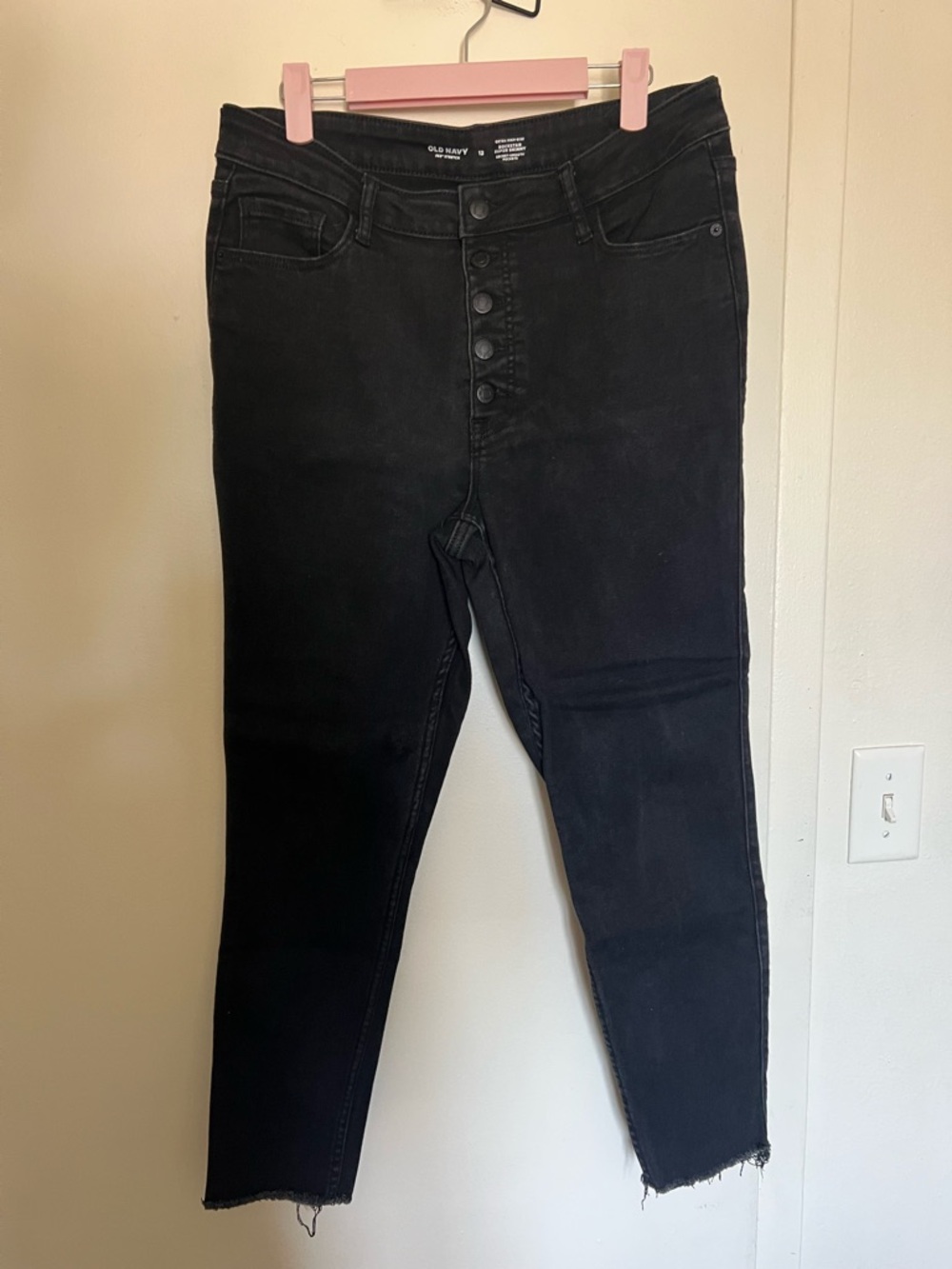 Old Navy Black High-Rise Button-Fly Skinny Jeans